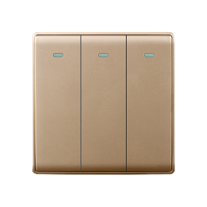 尚系列金色 三位双路开关