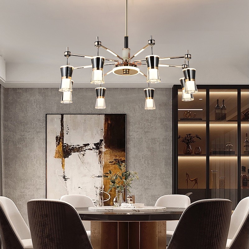 星悦V-12583-8简约现代铝材亚克力铁艺吊灯
