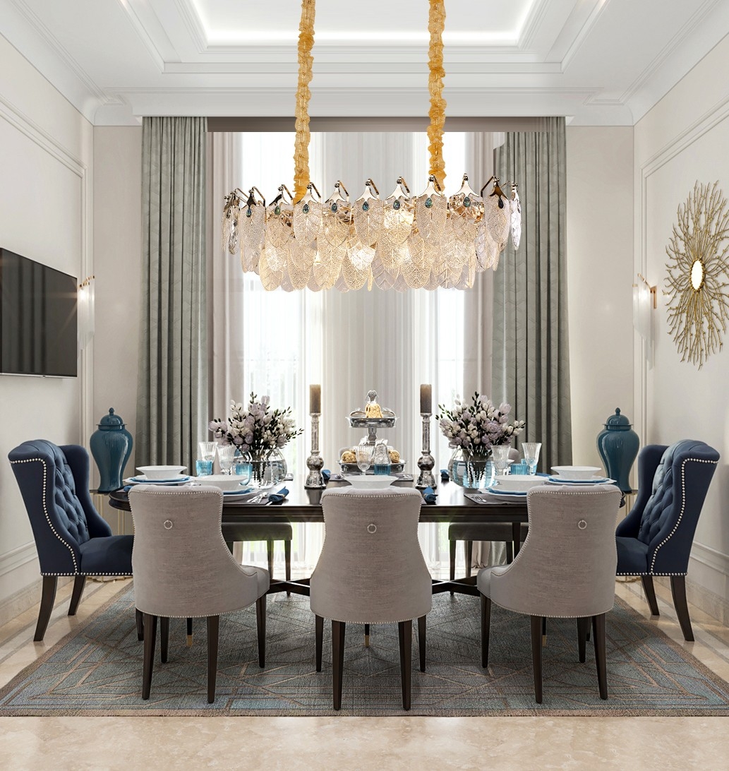 JH-V-70231-850*W380椭圆 轻奢吊灯/客厅/餐厅/卧室/优质工艺/国产一级水晶