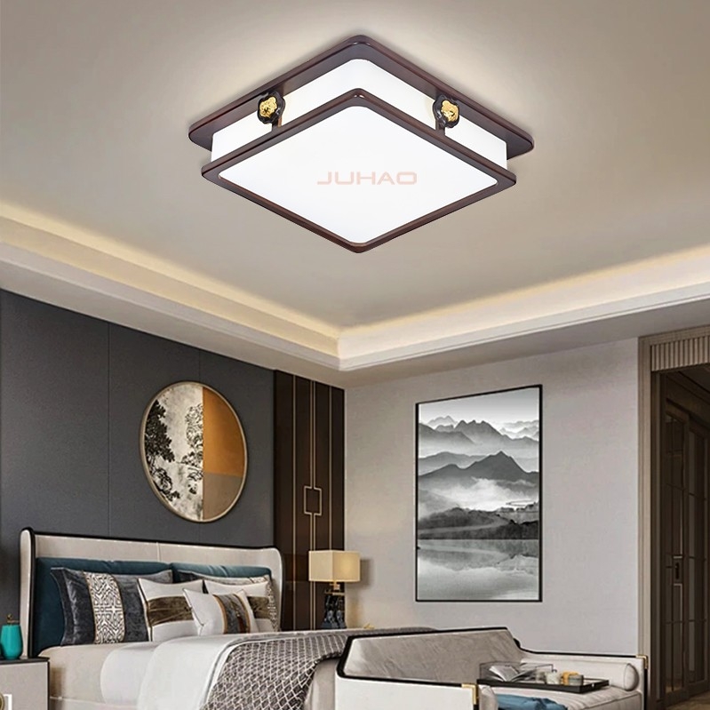 JH-X-6L1841-560方客厅餐厅书房卧室金丝檀木吸顶灯